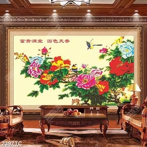 Tranh sơn dầu hoa mẫu đơn