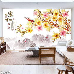 Tranh hoa mộc lan và chim