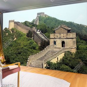 Tranh vạn lý trường thành trên núi