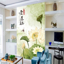 Tranh những bông hoa sen nở rộ khoe sắc hồng psd