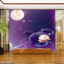 Tranh in canvas chú cá chép màu xanh vẫy đuôi xinh đẹp