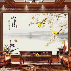 Tranh hoa mộc lan dán tường