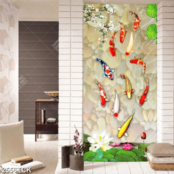 Tranh những bông hoa sen màu trắng giả ngọc trong hồ