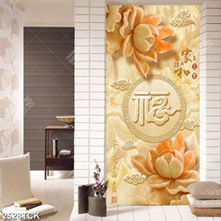 Tranh decor những bông hoa mẫu đơn bên hồ nước