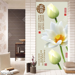 Tranh hoa sen cá chép vàng trong hồ trang trí tường