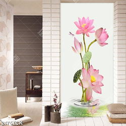 Tranh nghệ thuật chú chuồn chuồn bên bông hoa sen