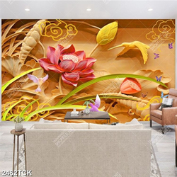 Tranh hai chú chim màu sắc rực rỡ bên đàn bướm xinh