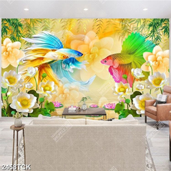 Tranh sơn dầu trang trí những bông hoa sen trắng muốt