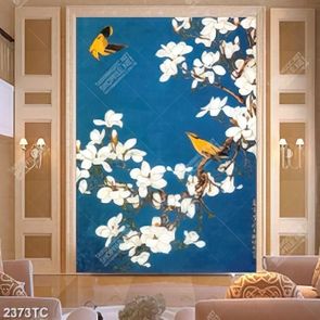 Tranh hoa mộc lan và chim