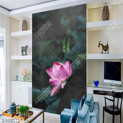 Tranh trang trí hồ hoa sen bên đàn cá chép dáp vàng đồng