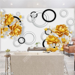 Tranh những bông hoa mẫu đơn điêu khắc gỗ trong hồ