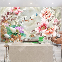 Tranh những bông hoa sen bên đàn chim ri xinh đẹp Tranh những bông hoa sen bên đàn chim ri xinh đẹp