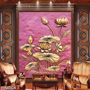 Tranh nghệ thuật hoa sen và đàn cá chép dáp vàng đồng Tranh nghệ thuật hoa sen và đàn cá chép dáp vàng đồng