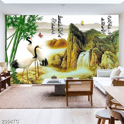 Tranh chim Hạc và tre