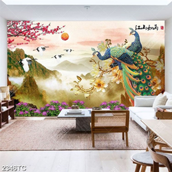 Tranh chim công và chim Hạc