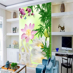 Tranh in uv cành hoa mộc lan bên đôi thiên nga giả ngọc Tranh in uv cành hoa mộc lan bên đôi thiên nga giả ngọc