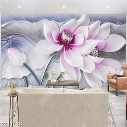 Tranh in tường bông hoa sen hồng giả ngọc xinh đẹp Tranh in tường bông hoa sen hồng giả ngọc xinh đẹp