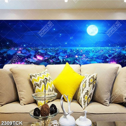 Tranh nghệ thuật ánh trăng sáng trên mặt hồ hoa sen Tranh nghệ thuật ánh trăng sáng trên mặt hồ hoa sen