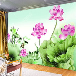 Tranh decor hoa sen hồng và đàn cá chép bơi tung tăng Tranh decor hoa sen hồng và đàn cá chép bơi tung tăng