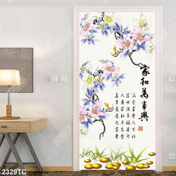 Tranh hoa mộc lan và thư pháp chất lượng