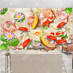 Tranh psd đàn cá chép nhiều màu sắc trong đầm hoa sen Tranh psd đàn cá chép nhiều màu sắc trong đầm hoa sen