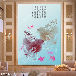 Tranh thư pháp hoa sen