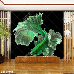 Tranh chú cá sim betta màu xanh xinh đẹp trong đêm in 5d Tranh chú cá sim betta màu xanh xinh đẹp trong đêm in 5d