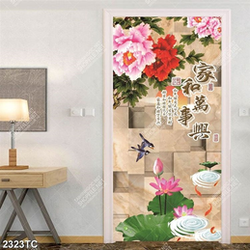 Tranh hoa mẫu đơn và hoa Sen