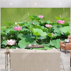 Tranh in tường đầm hoa sen khoe sắc hồng rực rỡ Tranh in tường đầm hoa sen khoe sắc hồng rực rỡ