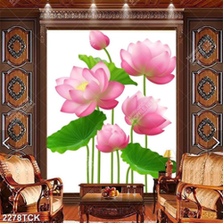 Tranh in canvas những bông hoa sen hồng khoe sắc Tranh in canvas những bông hoa sen hồng khoe sắc