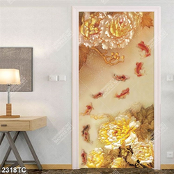 Tranh tài lộc hoa mẫu đơn và cá chép
