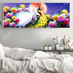 Tranh chim công và hoa mẫu đơn