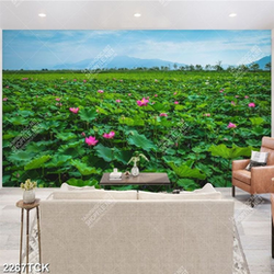 Tranh in 5d cánh rừng bạt ngàn sen hồng giữa trời xanh Tranh in 5d cánh rừng bạt ngàn sen hồng giữa trời xanh