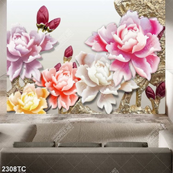 Tranh điêu khắc mẫu đơn đẹp