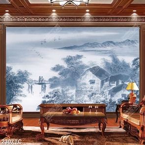 Tranh sơn dầu cảnh quê hương in canvas đẹp