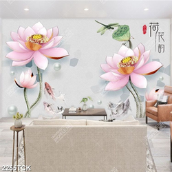 Tranh đàn cá chép bơi tung tăng trong hồ sen giả ngọc Tranh đàn cá chép bơi tung tăng trong hồ sen giả ngọc