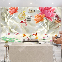 Tranh in tường những đàn cá chép nối đuôi nhau trong hồ Tranh in tường những đàn cá chép nối đuôi nhau trong hồ