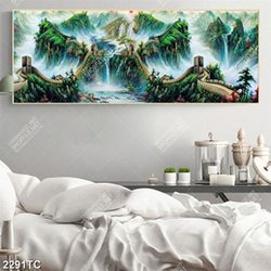 Tranh sơn dầu vạn lý trường thành trên núi