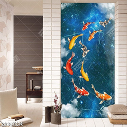 Tranh những đàn cá chép bơi tung tăng trang trí tường Tranh những đàn cá chép bơi tung tăng trang trí tường