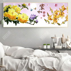 Tranh hoa mẫu đơn và hoa mộc lan vàng