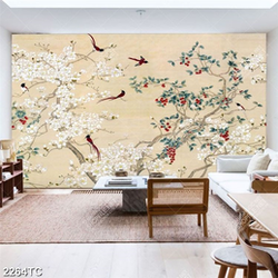 Tranh hoa dán tường chất dán tường cao