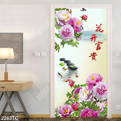 Tranh hoa mẫu đơn và cá chép