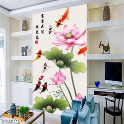 Tranh những đàn cá chép nhiều màu sắc bên đầm sen Tranh những đàn cá chép nhiều màu sắc bên đầm sen