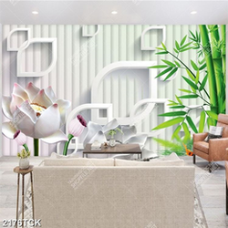 Tranh những bông hoa sen màu trắng giả ngọc trong hồ Tranh những bông hoa sen màu trắng giả ngọc trong hồ