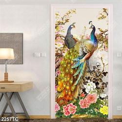 Tranh đôi chim công và hoa mẫu đơn