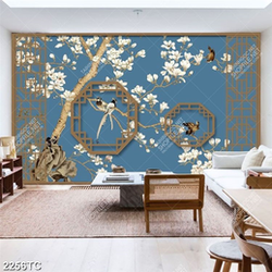 Tranh hoa mộc lan và chim uyên ương