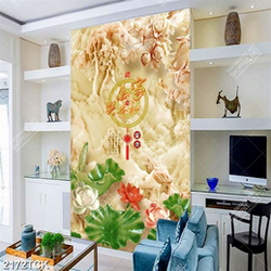 Tranh giả ngọc hoa sen trắng và đàn cá chép tung tăng Tranh giả ngọc hoa sen trắng và đàn cá chép tung tăng