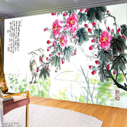 Tranh hoa mẫu đơn màu nước đẹp