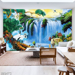 Tranh sơn thủy thác nước