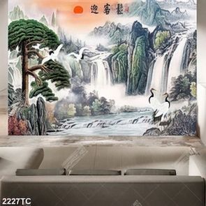 Tranh sơn dầu thác nước